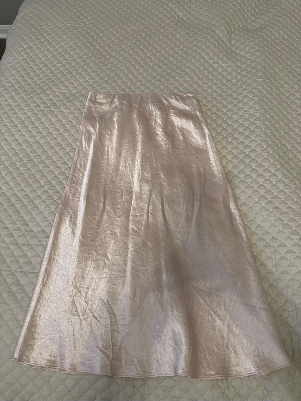 Babaton Rose Gold Metallic A-Line Skirt